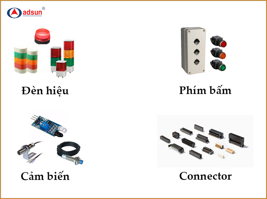 Đèn hiệu – Phím bấm – Kết nối (connector) – Cảm biến